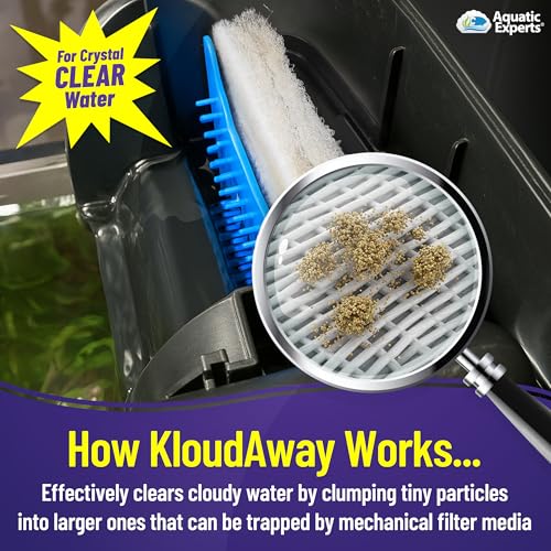 Image of KloudAway Freshwater Aquarium Water Clarifier - Clears Cloudy Water, Water Clarifier for Fish Tank, Made in USA, Aquatic Experts (250 ml)