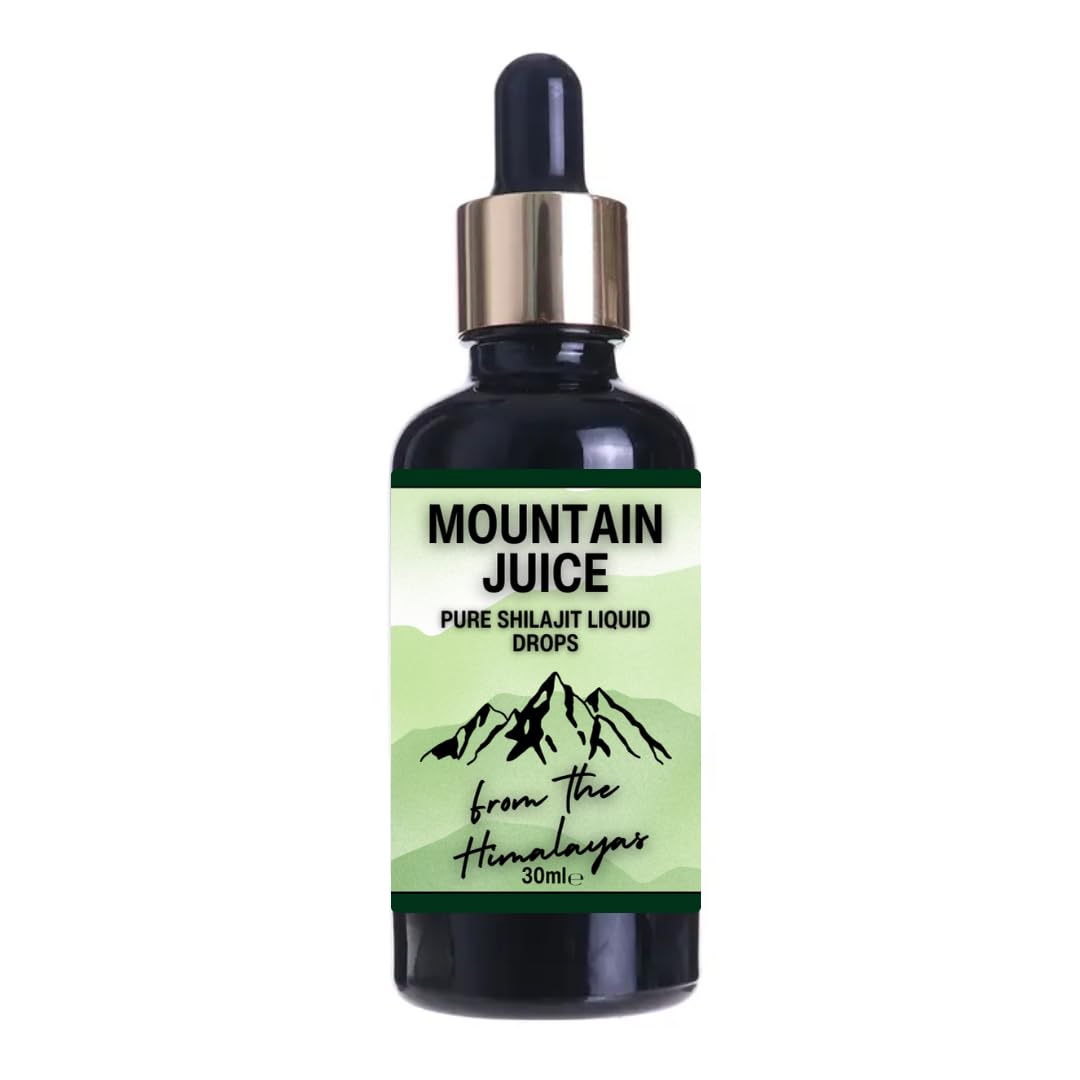 Gocce liquide di Shilajit puro 30ml Tintura da viaggio. Succo di montagna potente e potente, resina minerale ayurvedica naturale. Elevata resistenza per la resistenza, fulvico himalayano.