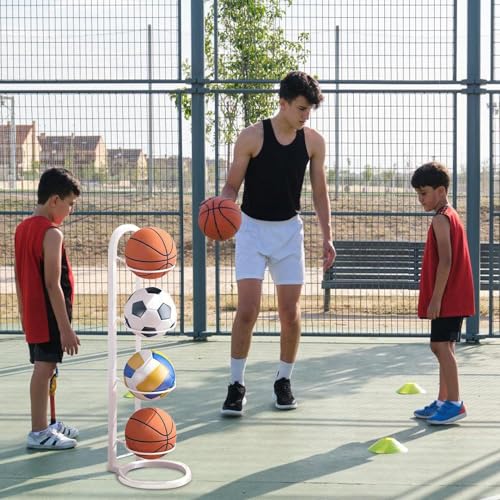 Support de basket-ball en fer robuste avec structure de rangement multicouche