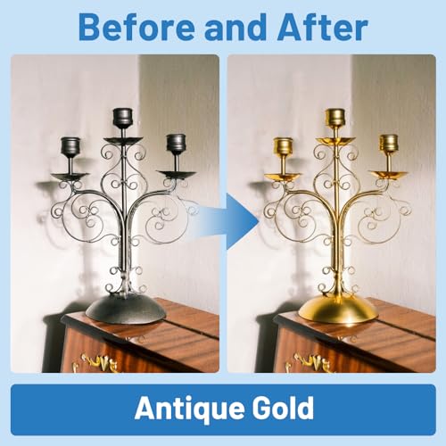 Image of SENVEN Liquid Gold Leaf Paint High Gloss Multi Surface Rich Gold Paint for Metal, Wood, Plastic, Canvas, Appliance, Furniture Scratch Repair & Art Handcrafts 30ml /1.5oz Fast Drying Acrylic Metallic Finish