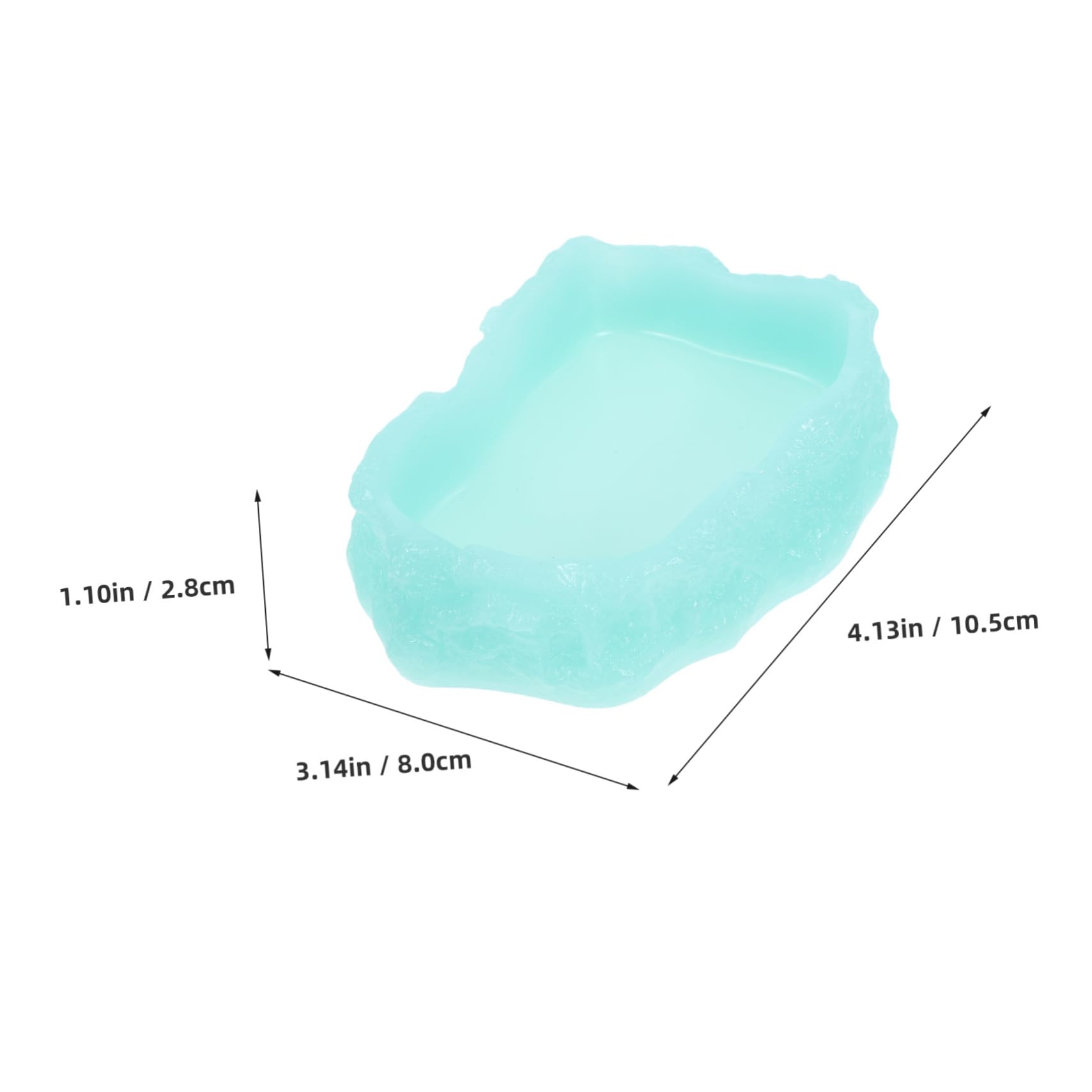 Abaodam Luminous Reusable Reptile Water Bowl Feeding Accessory for Bearded Dragons Lizards and Frogs Cage Dish for Easy Access and Hydration