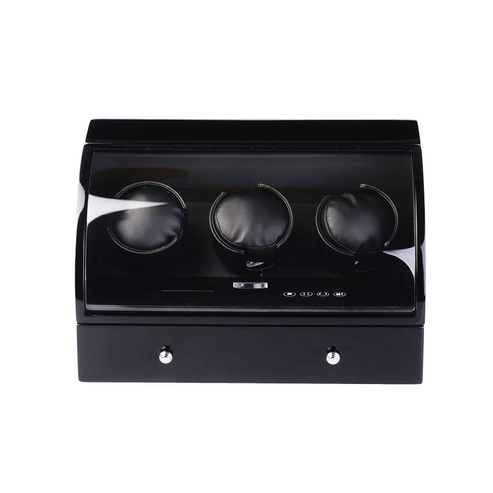 QUSYZD Watch Automatic Watch Winder for 3 Automatic Watches, with Drawer Storage Box, LCD Touch Screen, Super Quiet Motor,A
