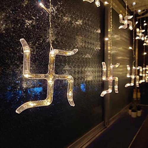 Image of 12 Lights 138 Led 8.2 feet Curtains String Lights Window Curtain Lights Sourced (3 Meter, Warm White) (String Light) AC (Swastik Curtain Light)