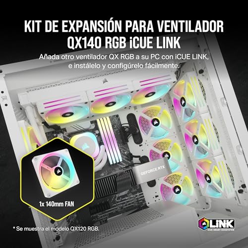 Miniatura 2 de Corsair iCUE Link QX140 RGB RGB de Cúpula Magnética de 140mm Ventilador - Blanco