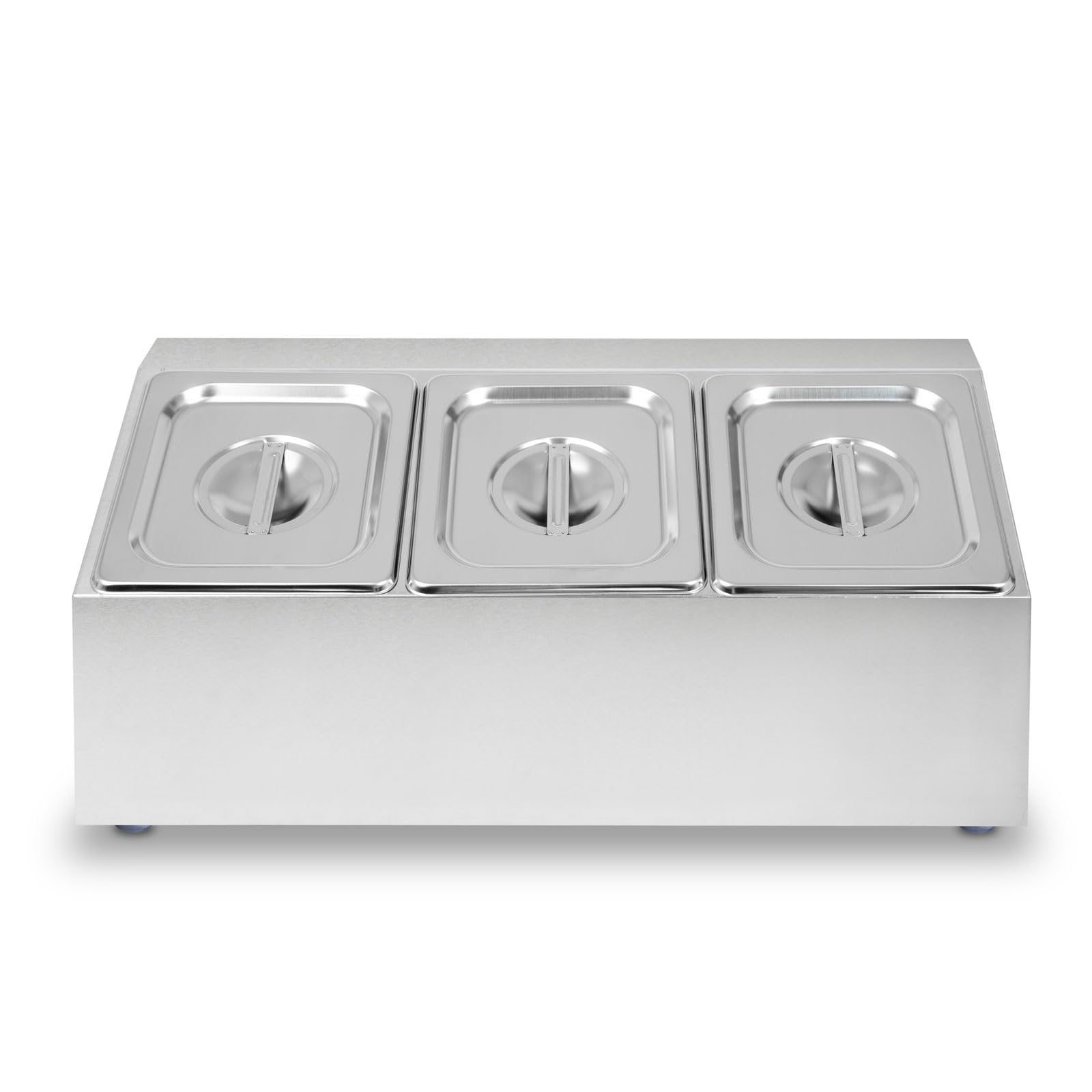VERTES Recipiente para Ingredientes 3 x 1/6 GN Gastronorm, Acero Inoxidable, 100mm de Profundidad, Higiénico, Resistente a los arañazos, Resistente a temperaturas de -40° a 300°C, para baño maría
