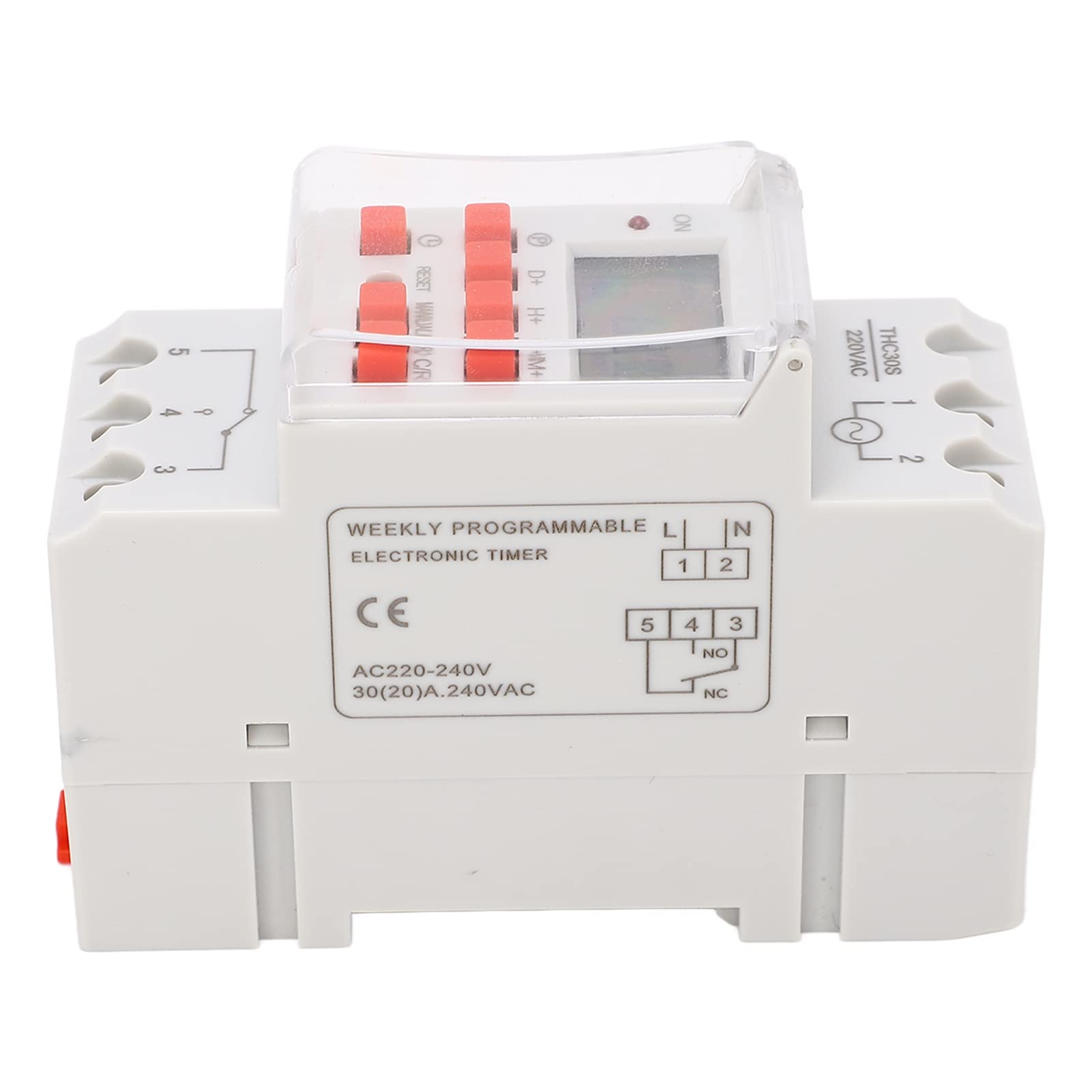 Programmateur Pour Chauffe Eau Électrique, Interrupteur Horaire, Commutateur de Minuterie Numérique 30 A Affichage LCD de Minuterie 1 Seconde Programmateur Digital Relais Temporisé 220V
