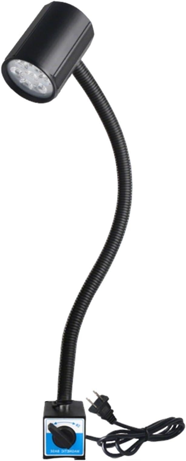 LED Magnetic Work Light for Machine Tools, Flexible Gooseneck Light with Magnetic Base, Suitable for Drilling Machines,Sewing Machines,Lathes,Milling Machines(7W,110~220V)