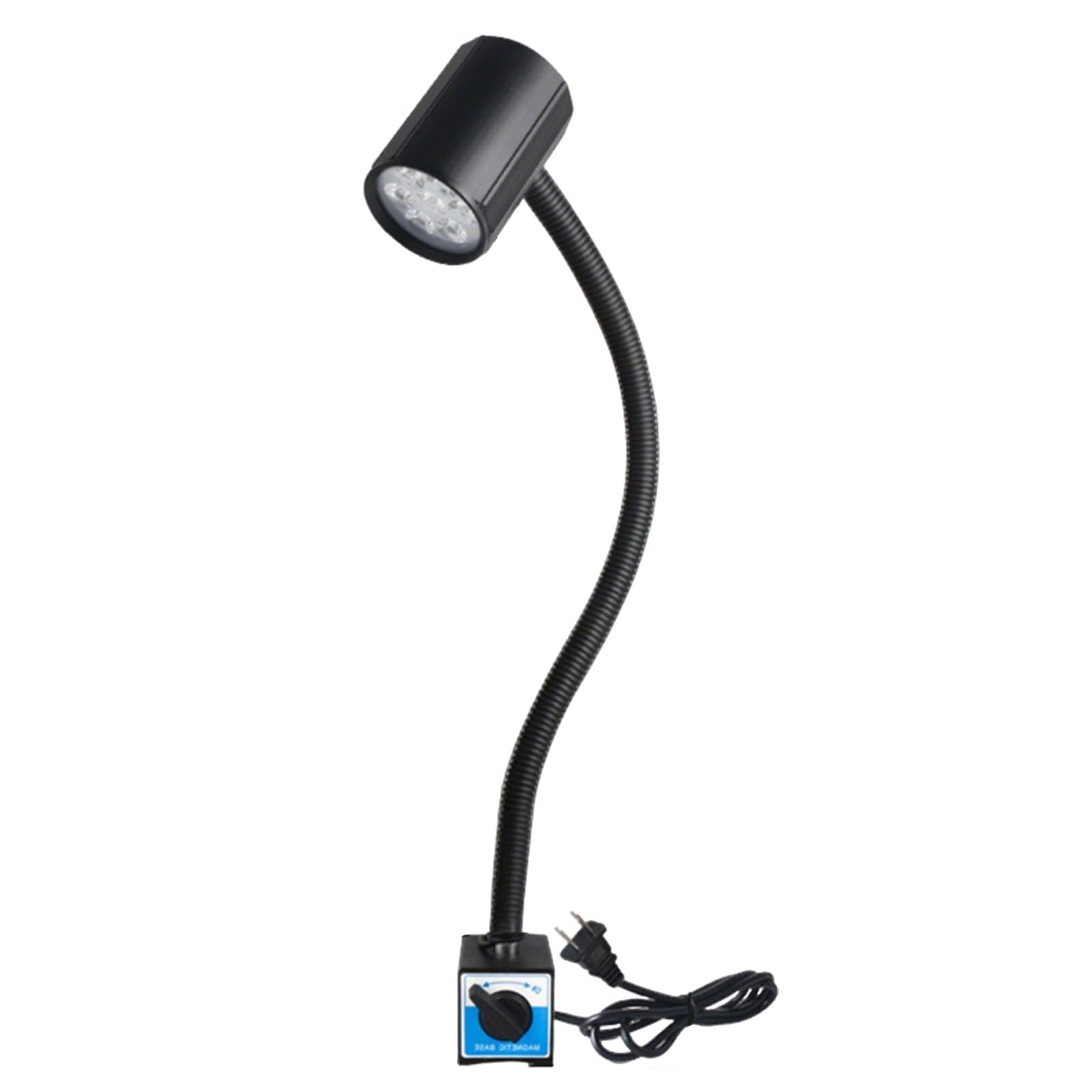 LED Magnetic Work Light for Machine Tools, Flexible Gooseneck Light with Magnetic Base, Suitable for Drilling Machines,Sewing Machines,Lathes,Milling Machines(7W,110~220V)