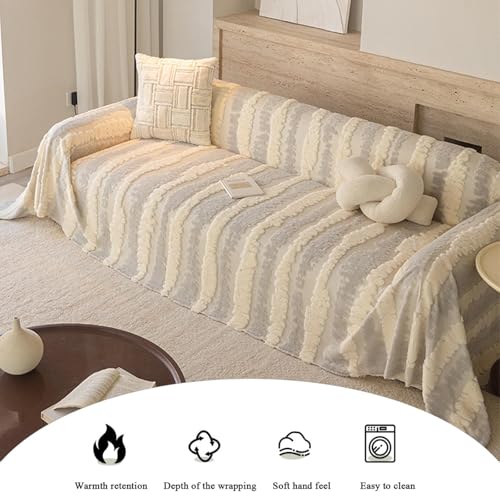 Housse de canapé en velours extensible et lavable pour meuble d'angle - 6