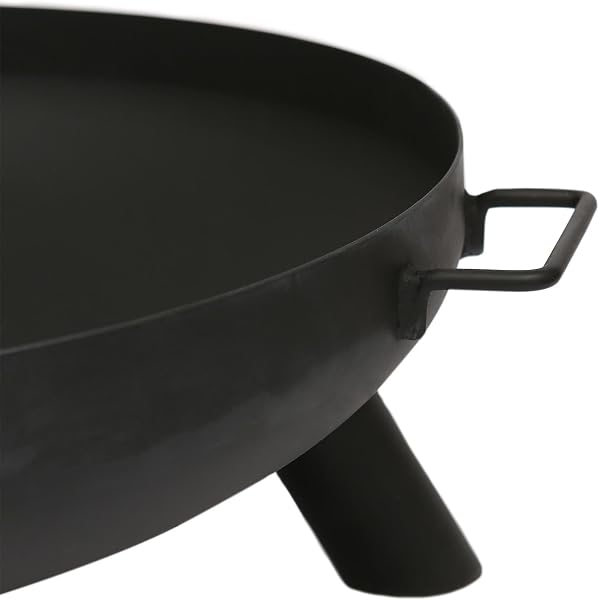 Hammer & Tongs 68cm Iron Fire Pit - Medium Outdoor Round Garden Fire Bowl Brazier Garden Patio Heater Stove for Wood Logs, Charcoal Burning, BBQ, Camping Firepit - 4