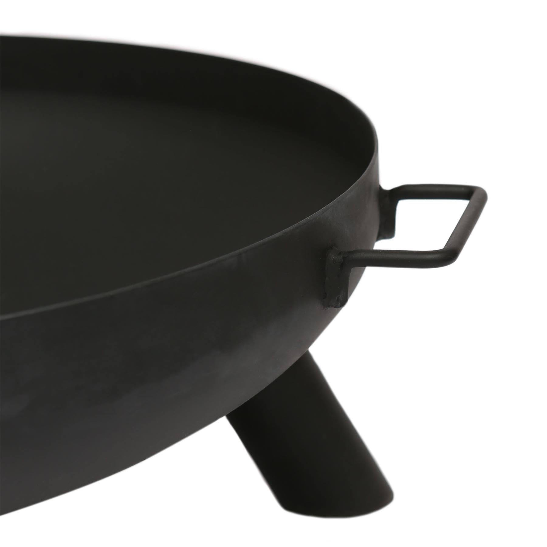 Hammer & Tongs 59.5cm Iron Fire Pit - Small Outdoor Round Garden Fire Bowl Brazier Garden Patio Heater Stove for Wood Logs, Charcoal Burning, BBQ, Camping Firepit - 4