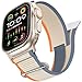 Produktbild Trail Loop kompatibel für Apple Watch Ultra Armband 2/1, Adjustable Textil Stretch Sport Nylon Geflochtener Solo Strap für 49mm 45mm 44mm 42mm iWatch Series SE9/8/7/6/5/4/3 Herren Damen,Orange/Beige