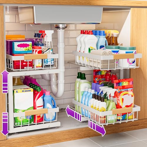 ADBIU 2-Pack Under Sink Pull-Out Organizer