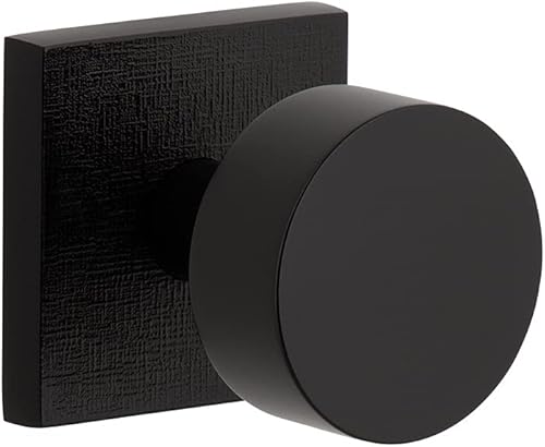 Viaggio Quadrato - Roseta de lino con pomo de latón Circolo en negro satinado