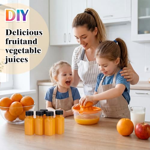 Image of Sliner 450 Pcs 2oz Clear Plastic Bottles Mini Juice Bottle with Screw Lid Small Empty Reusable Liquid Vial Freezer Beverage Container Leak Proof for Juice Milk Water