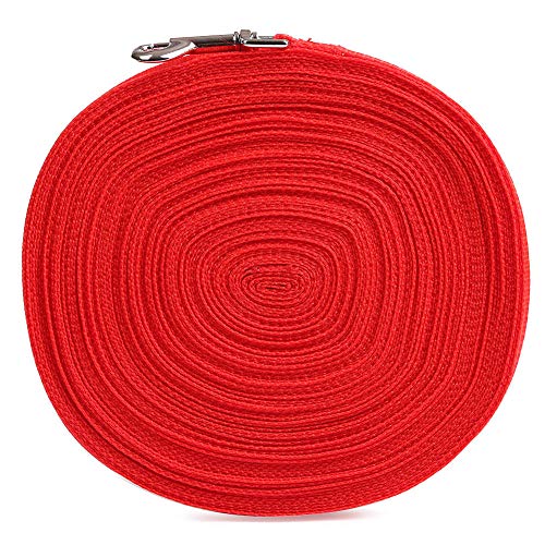 Image of Dog Training Lead Long Rope Cotton Nylon Webbing Recall Obedience Line Leash For Pet 3M /20Ft (20.Feet, Red)