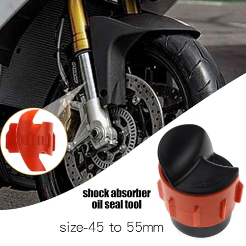 Image of Motorcycle Fork Seal Cleaner Tool, Universal Motorcycle Front Fork Saver Cleaner, fits all 45-55mm Front seal mate Oil Level Shock Repairing Absorber Tool (Pack of 2,Orange)