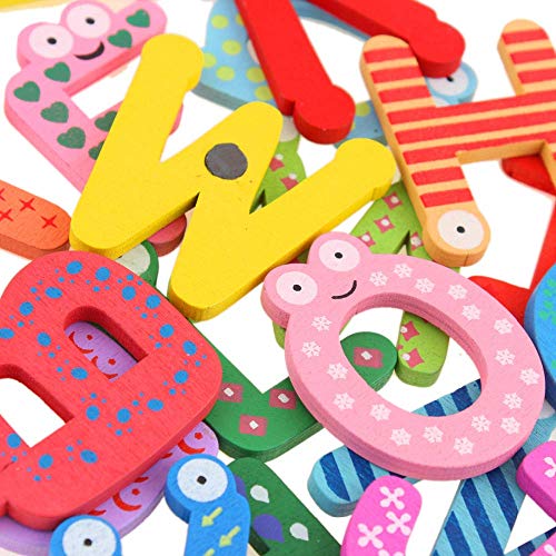 Image of Shoro Colorful Wooden A-Z Alphabet Letters Fridge Magnets Magnetic Stickers Learning and Educational Toy for Kids(Set of 26)