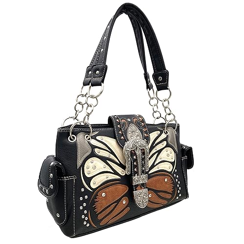 Zelris Buckle Abstract Butterfly Artwork Women Conceal Carry Handbag Wallet Set3