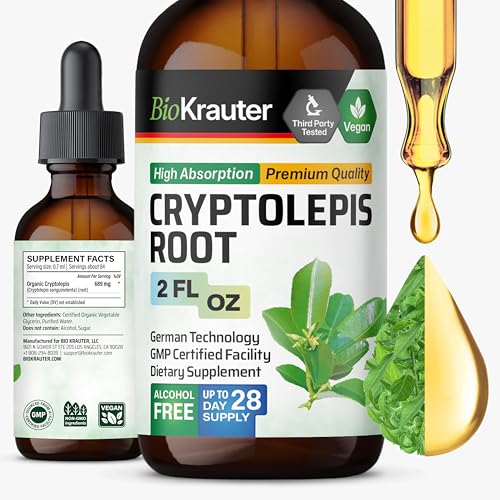 BIO KRAUTER Cryptolepis Immune Support Supplement - Vegan Cryptolepis Sanguinolenta Tincture Natural Immune Support & Daily Wellness - 2 Fl.Oz. 28-Day Supply Alcohol & Sugar Free