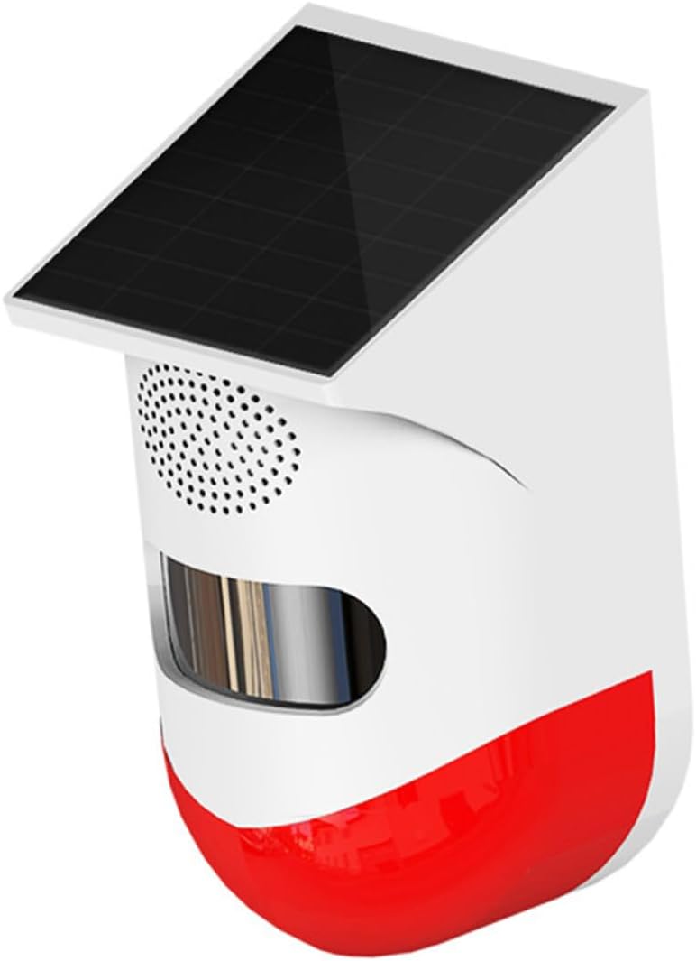 VALICLUD Photo voltaic Outside Infrared Sensor Alarm with Audible and Vibration Alert Photo voltaic-Powered Residence Safety Detector Weatherproof Infrared Movement Sensor for Property Safety