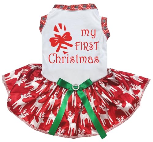 Robe pour chien Candy My First Christmas Blanc Cerf Rouge Taille M - 2