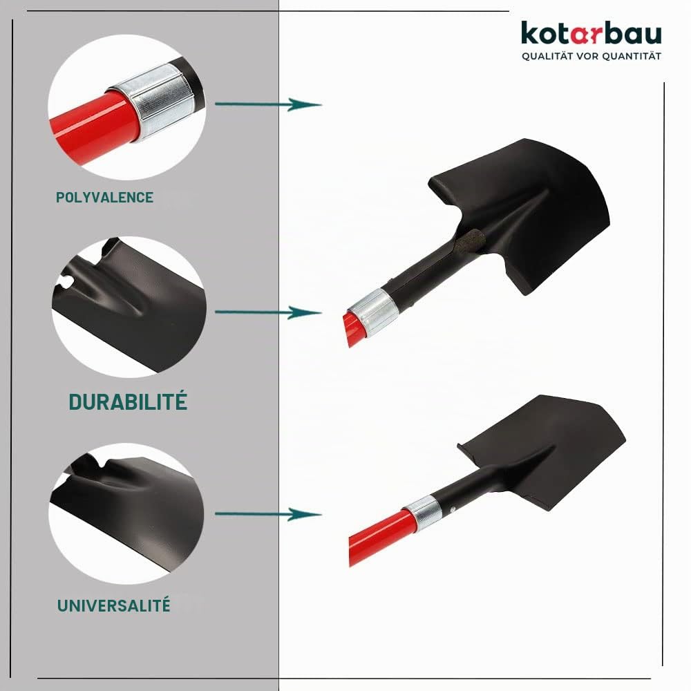 KOTARBAU® Bêche de jardinier 115 cm avec manche en fibre de verre pour travaux de jardinage et transplantation