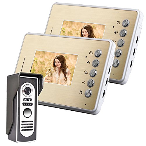 4,3-Zoll-Video-Türsprechanlage Türklingel-Intercom-Kit 1-Kamera 2-Monitor