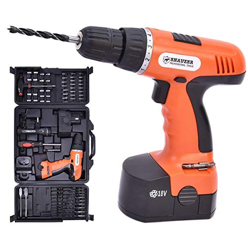 Flash Deals - 60% OFF Goplus 18V Cordless Drill Driver Set with 78-Piece, 16 Position Keyless Torque Clutch, Variable Speed Construction Work Screwdriver with Professional Case, Max 3/8-Inch