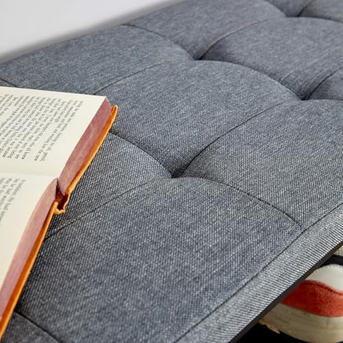 Home Source Shoe Storage Bench, 2 Open Shelves, Black Metal Frame, Bedroom Hallway Entryway Organiser, Shoe Rack Bench with Grey PU Leather Padded Seat - Cosy Home Interiors Home Source Shoe Storage Bench, 2 Open Shelves, Black Metal Frame, Bedroom Hallway Entryway Organiser, Shoe Rack Bench with Grey PU Leather Padded Seat - Image 7