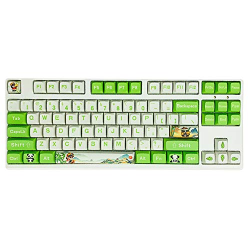 wwkeycaps Keyborads - Juego de 108 teclas de sublimación de tinte PBT con extractor para teclado mecánico Cherry Mx Gateron Kailh (Panda, tapa de bola XDA)