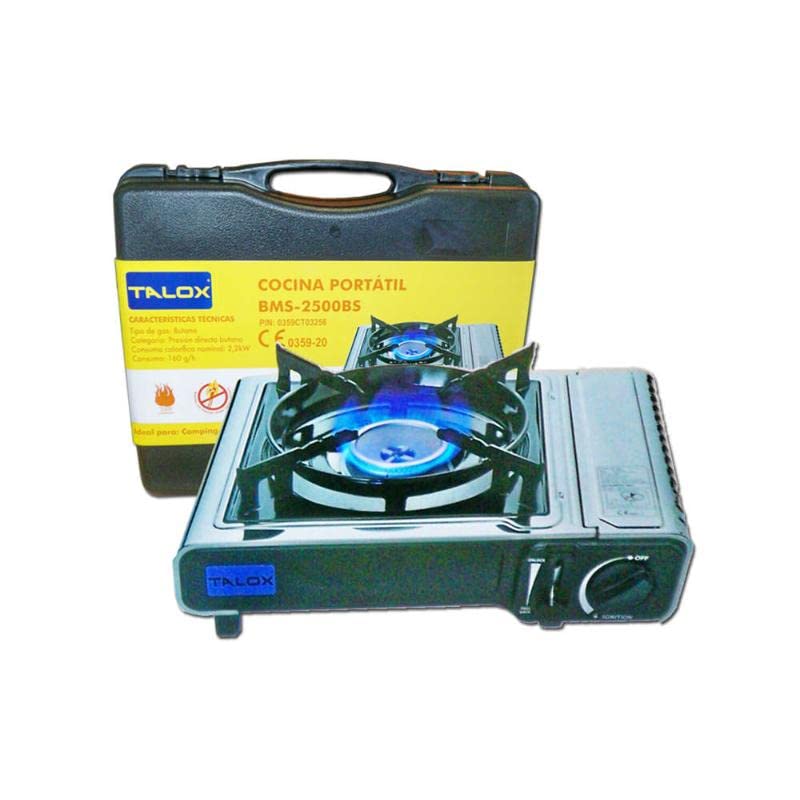 COCINA HORNILLO PORTATIL PIEZO+MALENTIN 2,9 KW=BMS=2500BS TALOX CON MALETIN