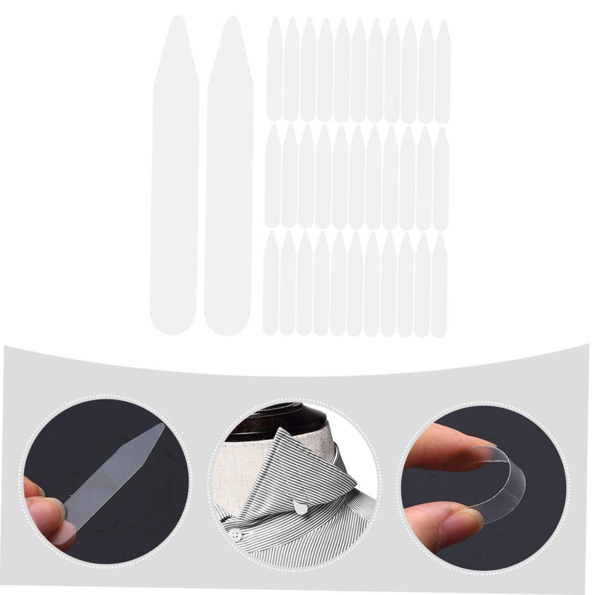 KESYOO 1200 pcs shirt collar inserts plastic pet collar stays white collar stay shirt stays padded shirts for men collar supplies the pet protector women's