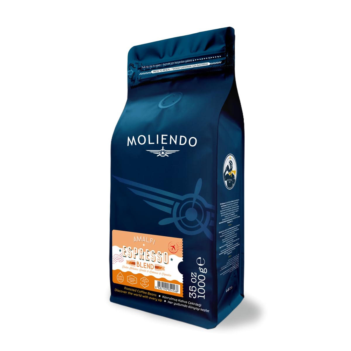 Moliendo Finest Coffee Amalfi Espresso Blend Kahve (Çekirdek) 1000 g