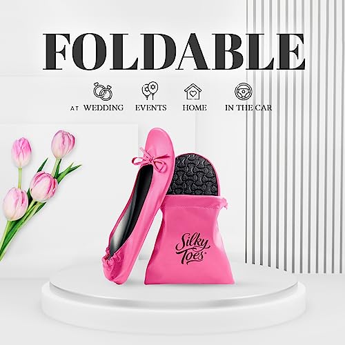 Image of Silky Toes Foldable Flat Shoes for Women | Portable Ballet Flats for Weddings, Parties, Events, Travel |Comfortable Cushioned