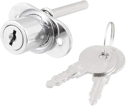 X-DREE - Gabinete de seguridad para oficina y hogar color plateado cerradura de cajón con llaves Oficina de seguridad para el hogar Gabinete