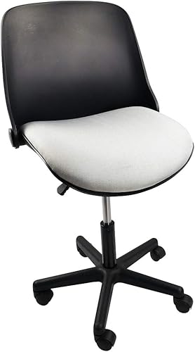 KKTONER Silla de oficina con respaldo medio, taburete giratorio con ruedas, altura ajustable, silla de escritorio para computadora con respaldo