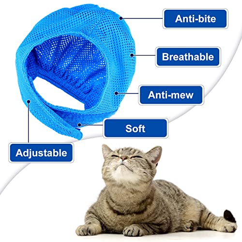 Image of 9 Pcs Cat Bathing Bag Set Cat Shower Bag Anti Bite and Scratch for Pet Grooming Washing Brush Comb Muzzle Nail Clipper Nail File Tick Tool(Blue, Turquoise)