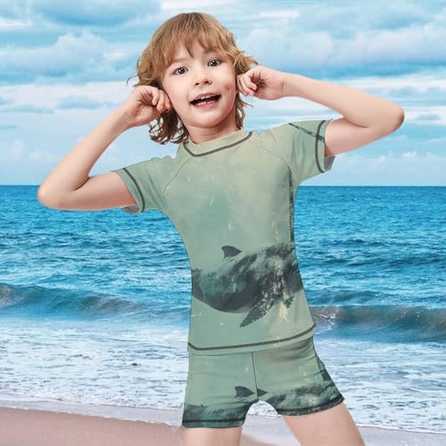 Whale Narwhal SharkChildren's Casual Swimsuit Set - Simple and Versatile7-9Y（120cm）3