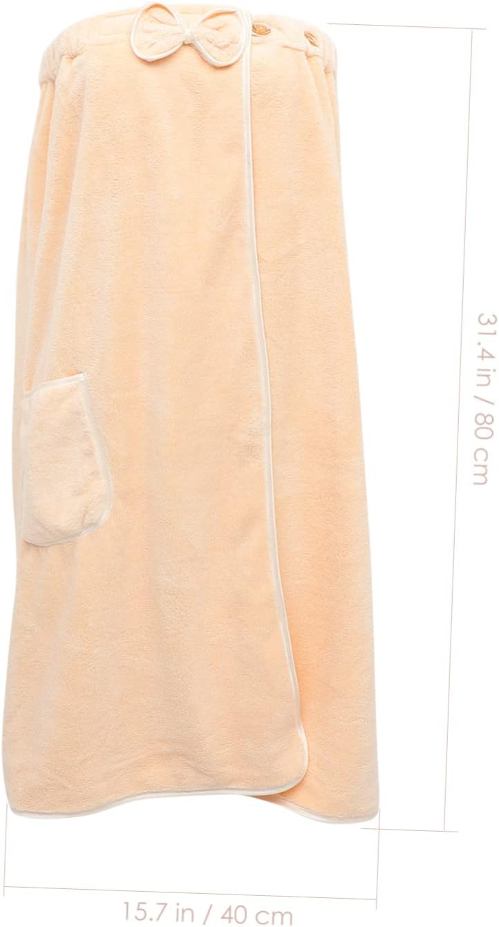 Zerodeko Wearable Bath Towel Wrap Set with Elastic Headband and Shower Hat Soft Breathable Spa Body Wrap for Women Large Four Towel Kit in Charming Red Bow Design