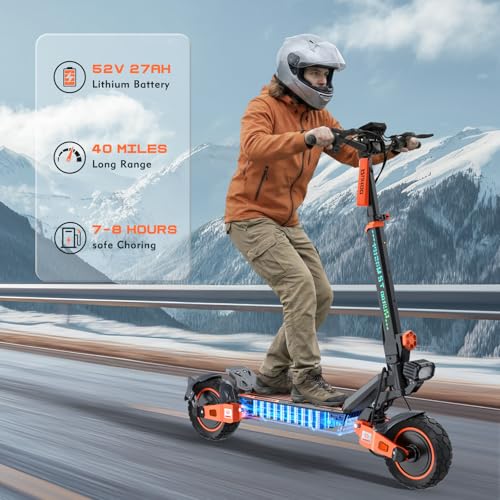Electric Scooter, Adult Kick Scooter with Off Road Tires &