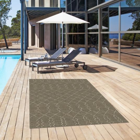 BALTA Tapis de terrasse - Scandinave - Marron foncé - 160 x 230 cm