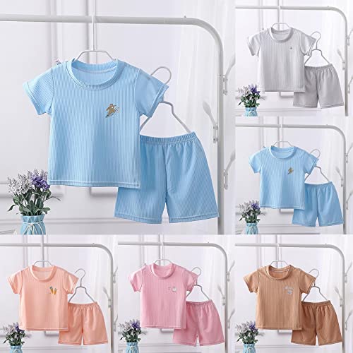 Children's Ice Silk Short Sleeve Set Cartoon Pattern Outfit Clothes Suit Boys And Girls 𝐏ajamas Girls Shirt3