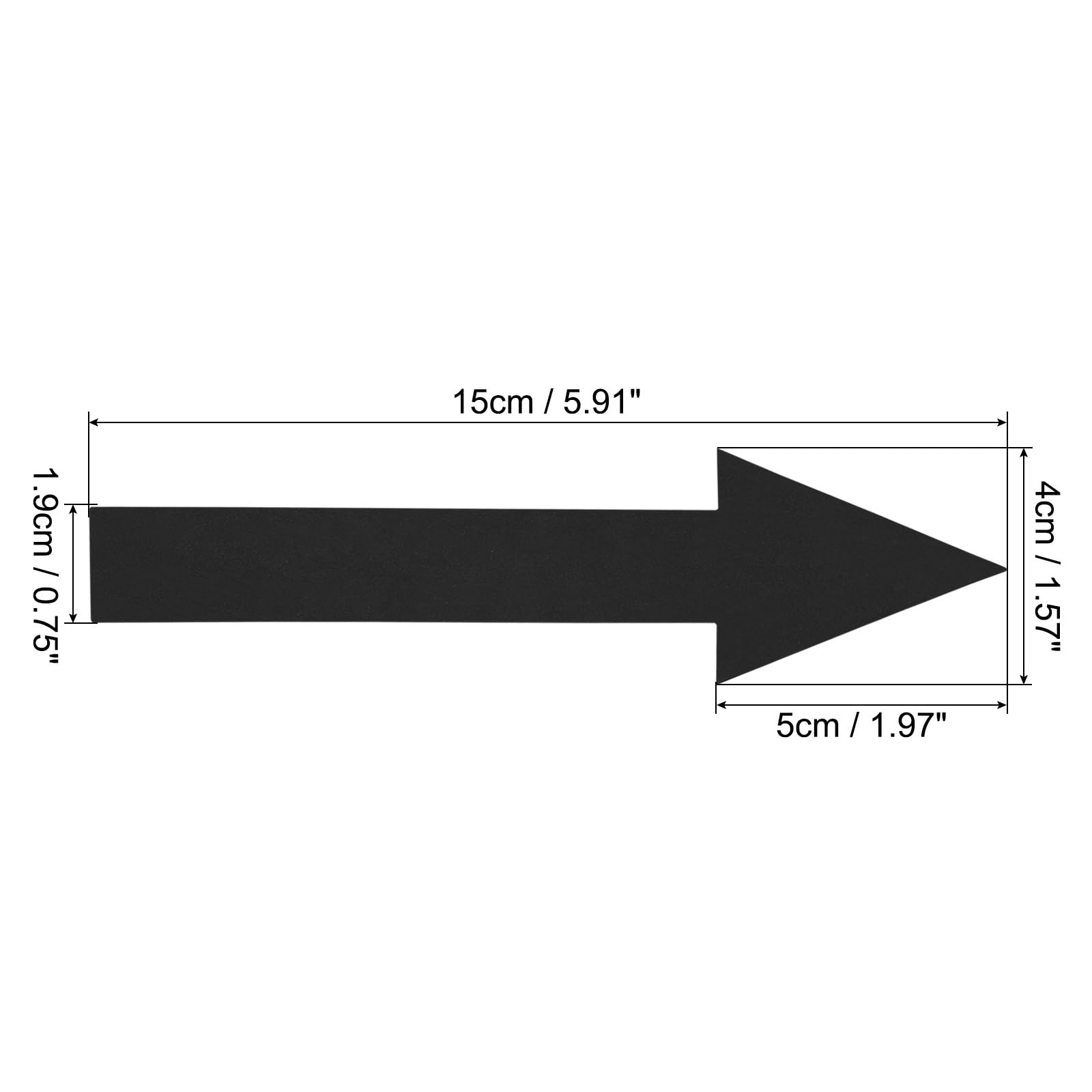 PATIKIL Richtungspfeil-Aufkleber – 12er Set Selbstklebend, Wasserfest Für Boden & Wand, 15 Cm Lang, Schwarz/rot