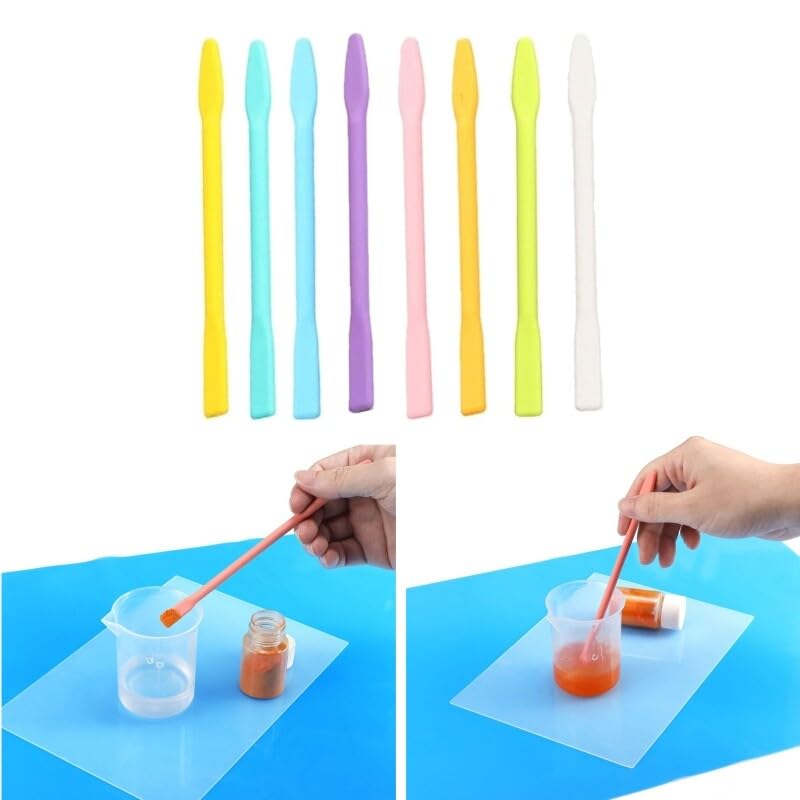 Generic PULABO 8 Color Silicone Stir Sticks Reusable Epoxy Stir Sticks Craft Tools for Mixing Resin Paint Liquid Making Glitter Tumble Stylish
