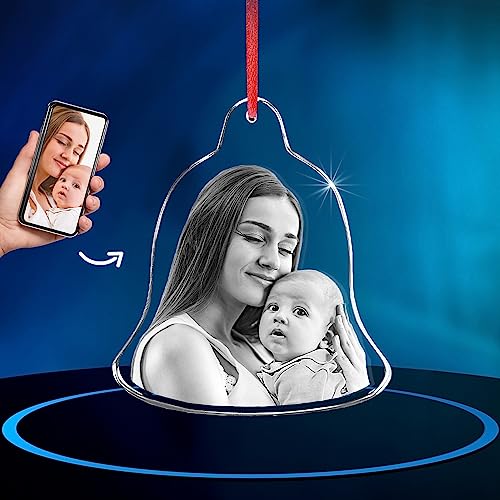 ArtPix 3D Crystal Photo Personalized Ornament, Customized Custom Gift for Mom, Women, Her, Bell