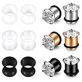 Incluye 6 pares Percing de Oreja Dilatadores. Económico y asequible para ordenar, satisfaga sus diferentes necesidades de joyería de perforación corporal.