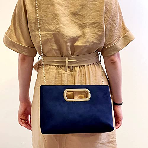 Image of Top Handle Faux Suede Clutch