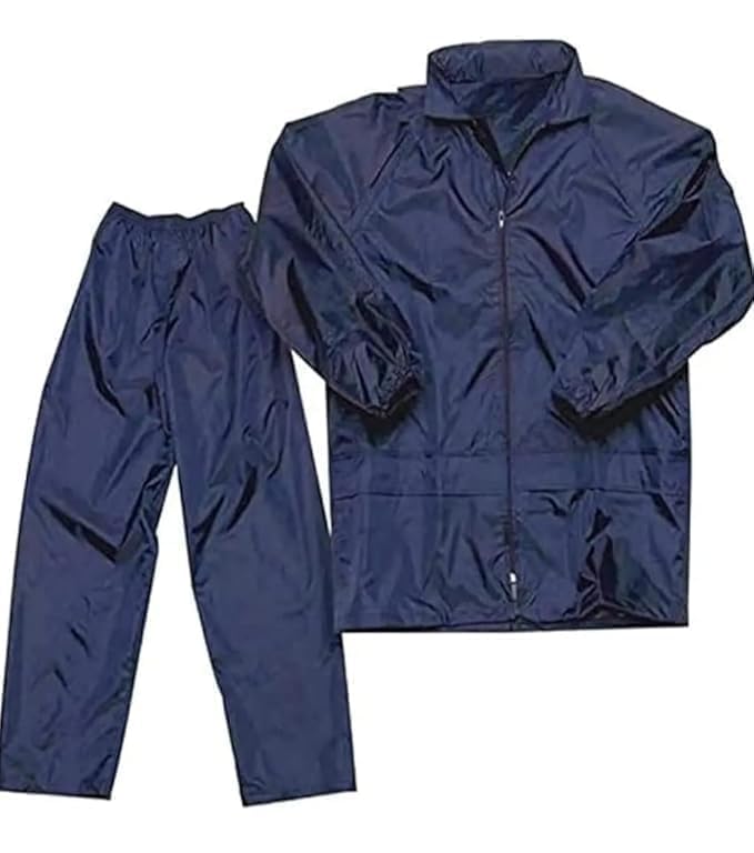 Image of RainCoat for Men Waterproof Raincoat with Pants Polyester RainCoat For Men Bike RainSuit RainJacket Suit Mobile Pocket with Storage Bag