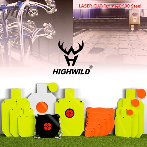 Image of Highwild AR500 Steel Shooting Targets Combo Metal Gong Silhouette Targets for Shooting Range Outdoor